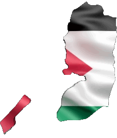 Flags Asia Palestine Map 