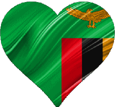 Banderas África Zambia Corazón 