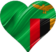 Bandiere Africa Zambia Cuore 