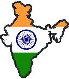Bandiere Asia India Carta Geografica 