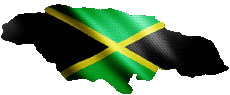 Banderas América Jamaica Mapa 