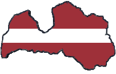 Drapeaux Europe Lettonie Carte 