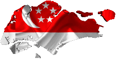 Banderas Asia Singapur Mapa 