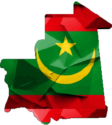 Drapeaux Afrique Mauritanie Carte 