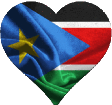 Drapeaux Afrique Soudan Sud Coeur 