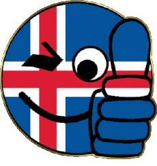 Drapeaux Europe Islande Smiley - OK 
