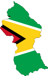 Bandiere America Guyana Carta Geografica 