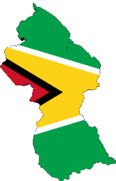 Drapeaux Amériques Guyana Carte 