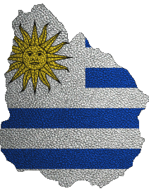 Flags America Uruguay Map 