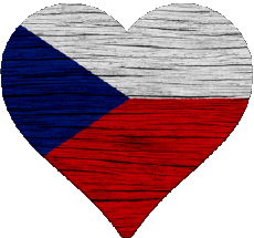 Flags Europe Czech Republic Heart 