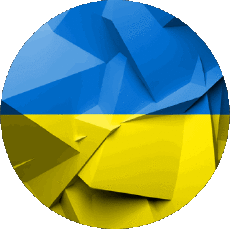 Drapeaux Europe Ukraine Rond 