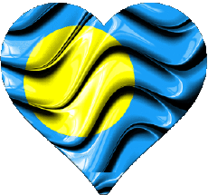 Banderas Oceanía Palau Corazón 