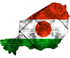 Fahnen Afrika Niger Karte 