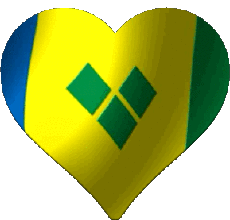 Flags America Saint Vincent and the Grenadines Coeur 