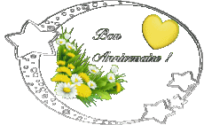 Mensajes Francés Bon Anniversaire Floral Fondo transparente 010 