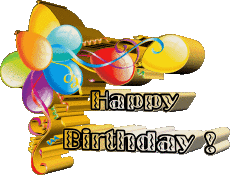 Messages Anglais Happy Birthday Balloons - Confetti 002 