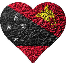 Drapeaux Océanie Papouasie-Nouvelle-Guinée Coeur 