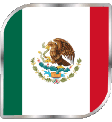 Drapeaux Amériques Mexique Carré 