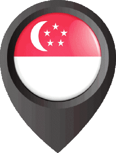 Flags Asia Singapore Location Pin 