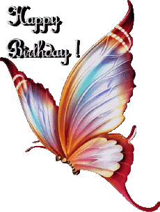 Messagi Inglese Happy Birthday Butterflies 008 