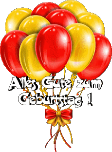 Messages German Alles Gute zum Geburtstag Luftballons - Konfetti 007 