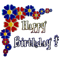 Messagi Inglese Happy Birthday Floral Sfondo trasparente 005 