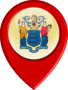 Bandiere America U.S.A - Stati New Jersey Perno di posizione 