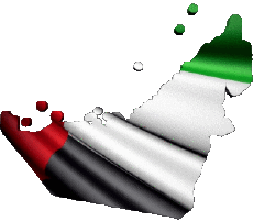 Drapeaux Asie Emirats Arabes Unis Carte 