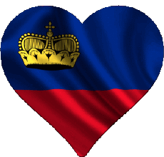 Fahnen Europa Liechtenstein Herz 