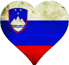 Drapeaux Europe Slovénie Coeur 