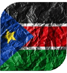 Drapeaux Afrique Soudan Sud Carré 