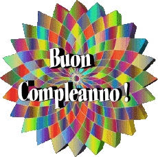 Nachrichten Italienisch Buon Compleanno Astratto - Geometrico Transparenter Hintergrund 022 