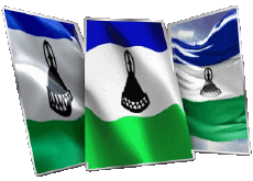 Fahnen Afrika Lesotho Form 01 