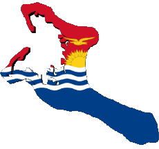 Flags Oceania Kiribati Map 