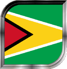 Drapeaux Amériques Guyana Carré 