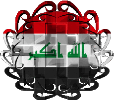 Drapeaux Asie Iraq Forme 01 