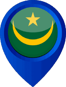 Banderas África Mauritania Marcador de ubicación 