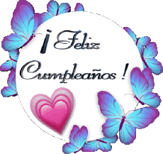 Nachrichten Spanisch Feliz Cumpleaños Mariposas Transparenter Hintergrund 010 