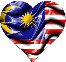 Fahnen Asien Malaysia Herz 