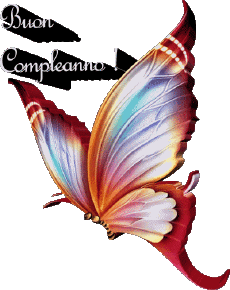 Nachrichten Italienisch Buon Compleanno Farfalle Transparenter Hintergrund 008 