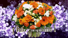 Nachrichten Spanisch Feliz Cumpleaños Floral Animierter Hintergrund 001 