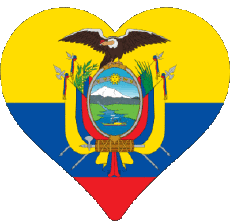 Drapeaux Amériques Equateur Coeur 