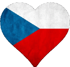 Drapeaux Europe Tchéquie Coeur 