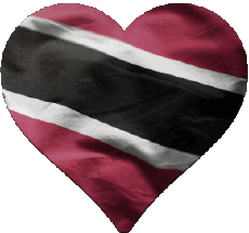 Bandiere America Trinité et Tobago Cuore 