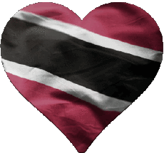 Drapeaux Amériques Trinité et Tobago Coeur 
