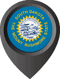 Fahnen Amerika U.S.A - States Dakota South Marcador de ubicación 