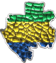 Drapeaux Afrique Gabon Carte 