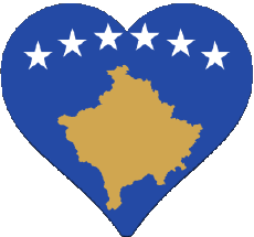 Bandiere Europa Kosovo Cuore 