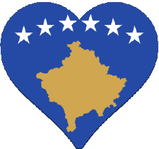 Drapeaux Europe Kosovo Coeur 
