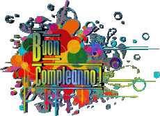 Messages Italien Buon Compleanno Astratto - Geometrico Fond Transparent 008 